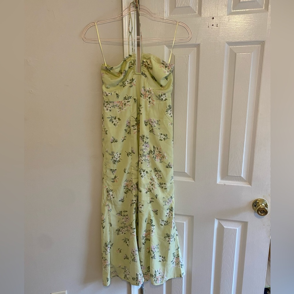 Abercrombie Halter Green Floral Gown